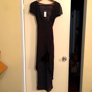Womens Dynamite Poka dot wrap dress